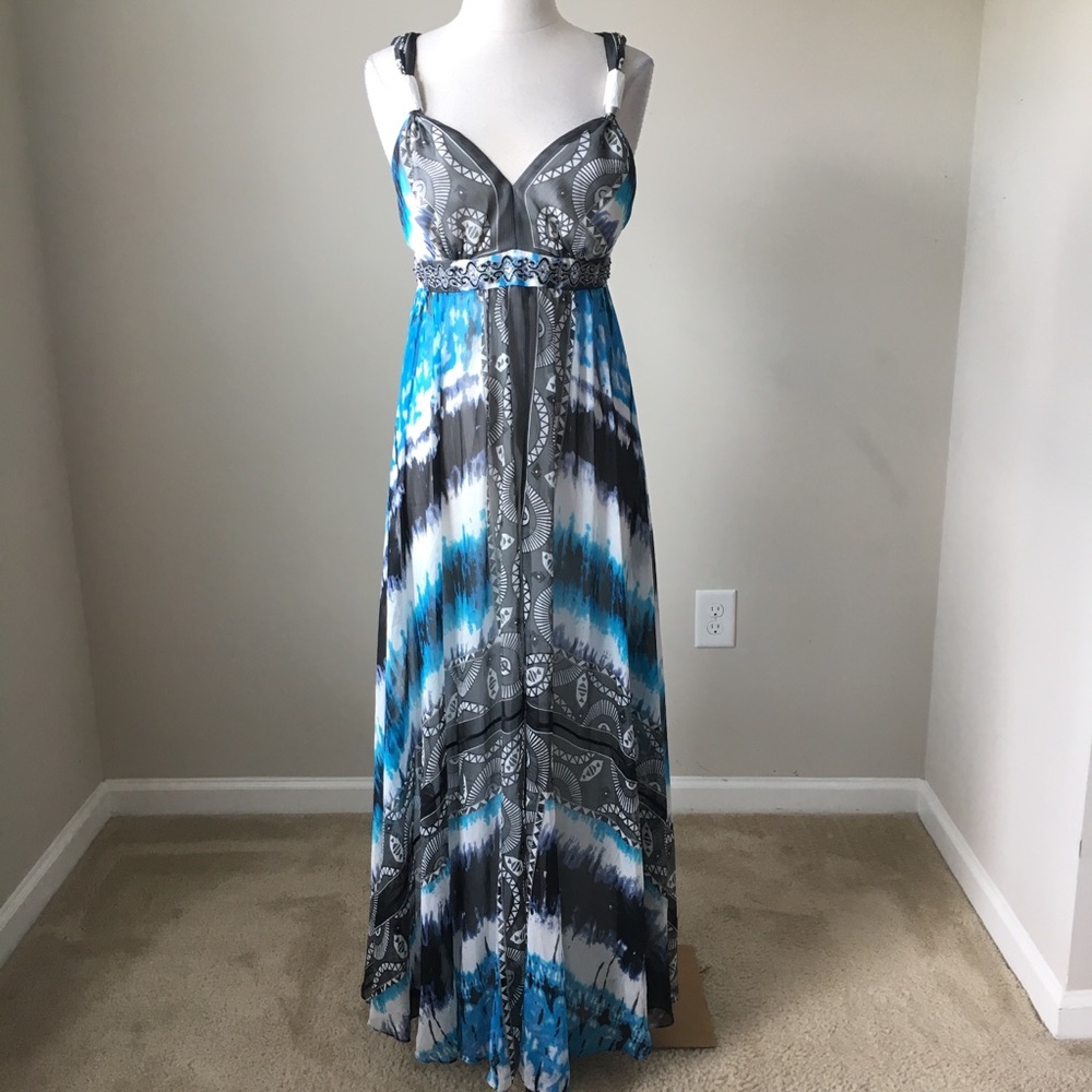 Cobalt tie dye maxi dress